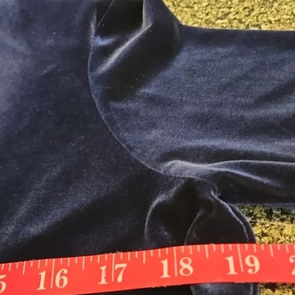 VTG 80's Talbots Blue Velvety Velour Maxi Dress With Jacket Women's M Petite - Picture 14 of 16